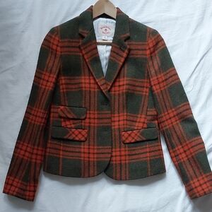 Women's Green and Orange Plaid Jacket